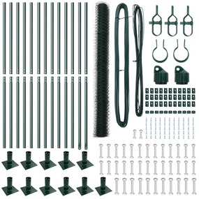 Conjunto de Cerca Conjunto de 2 Verde Metal 25 x 1,5 m Durável