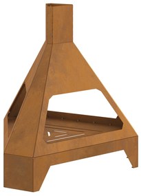 vidaXL Fogo com Chaminé 50x43x52 cm Aço Envelhecido