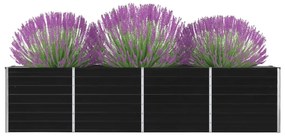 Canteiro jardim elevado 320x40x77 cm aço galvanizado antracite