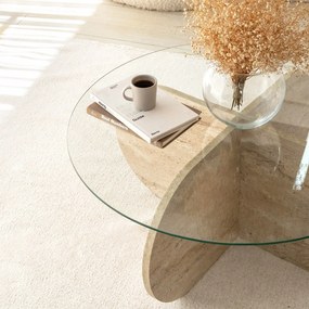 Mesa de Centro Bubble – Travertino – Diâmetro 75 cm, Altura 35 cm