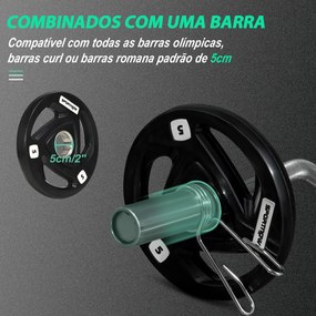 SPORTNOW Conjunto de 2 Discos de Pesos Olimpicos 5kg Ferro Fundido Pla