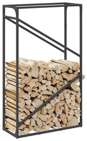 Suporte para lenha 60x25x100 cm aço laminado a frio preto