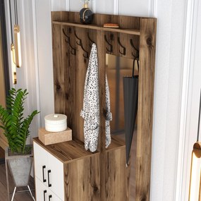 Hall Stand Berlin BC – Walnut White – 120x200x35 cm