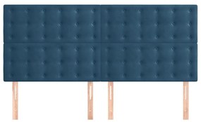 Cabeceira de cama 4 pcs veludo 80x5x78/88 cm azul-escuro