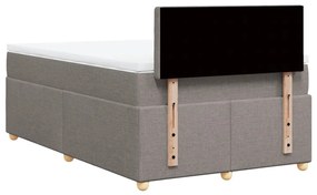 Cama boxspring c/ colchão 120x190cm tecido castanho-acinzentado