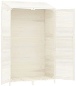 Abrigo de jardim 102x52x174,5 cm madeira de abeto maciça branco