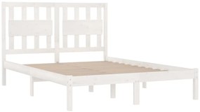 Estrutura de cama 160x200 cm madeira de pinho maciça branco