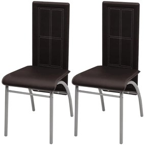 vidaXL Cadeiras de jantar 2 pcs couro artificial castanho