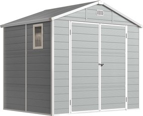 Outsunny Caseta de Jardim, 4,1 m², Casa de jardim com telhado de duas águas, 240 x 190 x 180/228 cm | Aosom Portugal