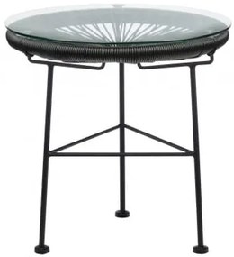Mesa De Apoio Redonda Ø45 Cm Em Metal E Polietileno Acapulco Preto - Sklum