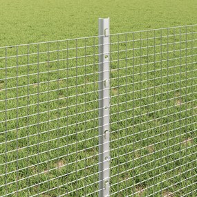 Cerca de Fio Soldado com 22 Postes em U Prata 0.6x50 m Aço