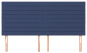 Cabeceira de cama 4 pcs tecido 100x5x78/88 cm azul