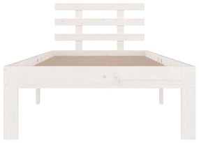 Estrutura de cama solteiro 90x190 cm madeira maciça branco