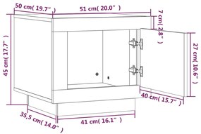 Mesa de centro 51x50x45 cm derivados de madeira cinzento sonoma