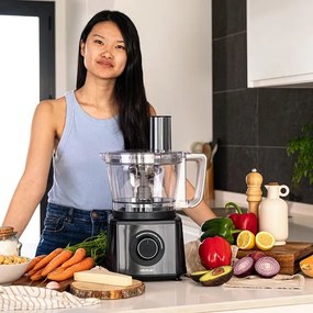 Processador de alimentos Paprika 2000 Full com potência máxima de 2000 W, estrutura de aço inoxidável, 2 velocidades e função Pulse