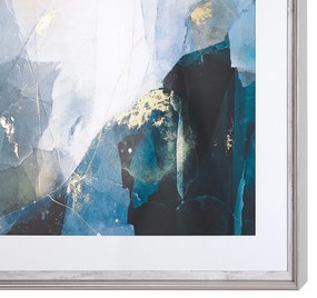 Quadro abstrato 60 x 60 cm azul e branco MONGA Beliani