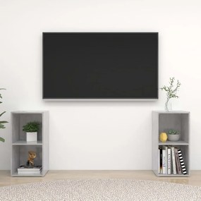 Móveis de TV 2 pcs 72x35x36,5 cm contraplacado cinzento cimento