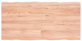 vidaXL Tampo de mesa com bordas vivas carvalho tratado castanho-claro