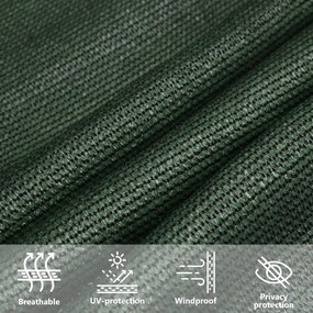 Para-sol estilo vela 160 g/m² 3x3 m PEAD verde-escuro