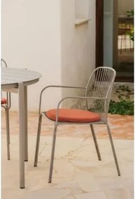 Pack De 2 Cadeiras De Jardim Com Apoios De Braços Em Aço Anerina Moka Brown & Terracota - Sklum