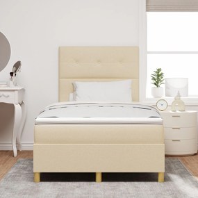 Cama Box Spring com Colchão Creme 120x200 cm Tecido