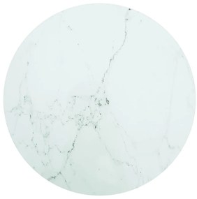 Tampo mesa Ø80x1 cm vidro temperado design mármore branco