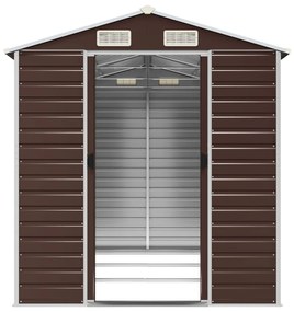 Abrigo de jardim 191x300x198 cm aço galvanizado castanho