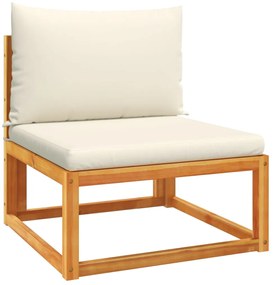 7 pcs conjunto sofás jardim c/almofadões madeira maciça acácia