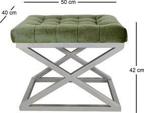 Pouffe Capraz – Prateado e Fúcsia – 50x42x40 cm