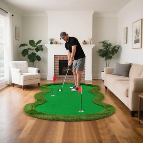 Tapete de golfe para áreas internas e externas, tapete de prática de golfe de grama artificial verde