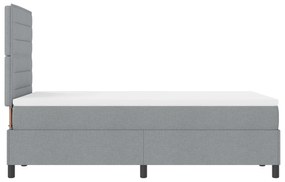 Cama Box com Colchão Cinza Claro 120x200 cm Tecido