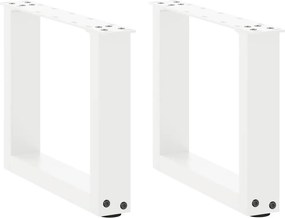 vidaXL Pés para mesa de centro em formato de U, 2 peças, branco, 30x(30-31) cm, aço