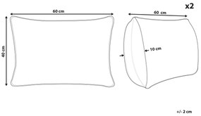 Conjunto de 2 almofadas de exterior com padrão de folha azuis 40 x 60 cm VEGLINO Beliani