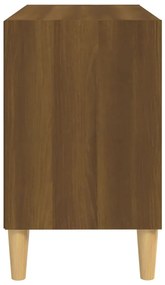 Móvel TV pernas madeira maciça 69,5x30x50 cm carvalho castanho