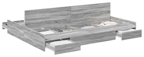 Estrado de cama com arrumação Sonoma cinzento 140 x 200 cm