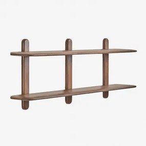 Estante De Parede Em Madeira Veleta 2 Prateleirass & ↔︎ 130 Cm & Castanho-acácia Escuro - Sklum