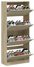 Sapateira 4 gavetas articuladas 80x34x187,5 cm carvalho sonoma
