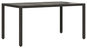 Conjunto de Jantar vidaXL de 7 Peças Preto Poliratan