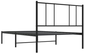 Estrutura de cama com cabeceira 80x200 cm metal preto