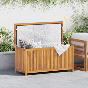 vidaXL Caixa arrumação para jardim 120x50x58 cm madeira teca maciça