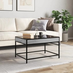 Mesa de centro luzes LED Infinity 70x50x41 cm cinzento sonoma