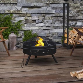 360064 vidaXL Braseira com atiçador 70 cm XXL aço