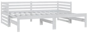 Estrutura sofá-cama de puxar 2x(90x200) cm pinho maciço branco