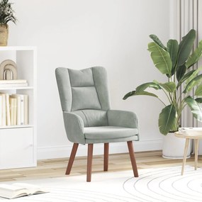 Poltrona Relaxante VidaXL em Veludo Cinza Claro