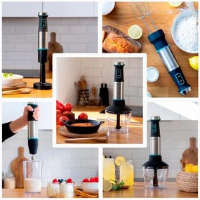 Varinha mágica de 1200 W Power TitanBlack 1200 XL PerfectCream&amp;Crush, Lâmina de 4 folhas, pé XL, proteção antissalpicos, Inlcui picador com lâmina, ba