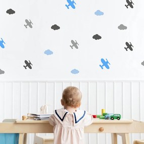 Autocolantes para quarto - aviões e nuvens