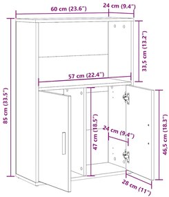 Estante 60x24x85 cm derivados de madeira branco