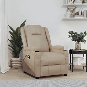 vidaXL Poltrona elevatória couro artificial cappuccino