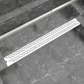 vidaXL Dreno de chuveiro linear onda 1030x140 mm aço inoxidável