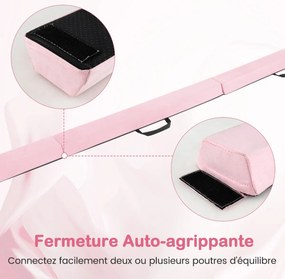 Trave de equilíbrio dobrável de 210 cm com capa de camurça removível e fundo antiderrapante para crianças - Azul marinho